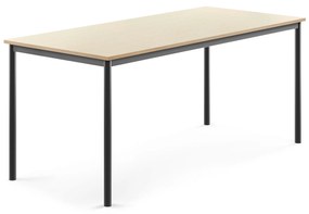 Stôl SONITUS, 1800x800x760 mm, HPL - breza, antracit