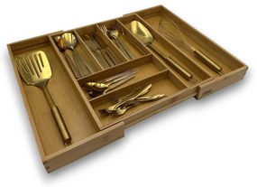 Zeller Present Nastaviteľný organizér do zásuvky, príborník – KESPER bambusový 35 – 58 x 43 cm