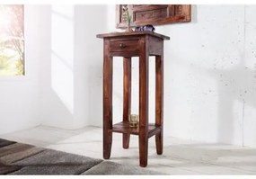 Vysoký bočný stolík Hemingway 75 cm s úložným priestorom mahagón starožitná hnedá
