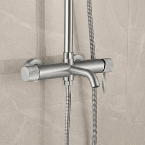 Rea Lungo Stripe, sprchový set s vaňovým výtokom, brúsená oceľ, REA-P9491