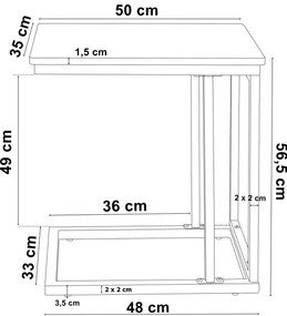 Príručný stolík MEREN Craft béžový