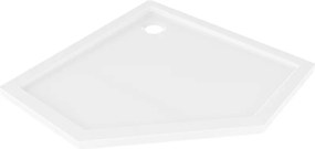 Mexen Flow Slim, päťuholníková sprchová vanička 80 x 80 cm, biela lesklá, 46P108080