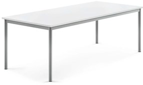 Stôl BORÅS, 1800x800x600 mm, laminát - biela, strieborná