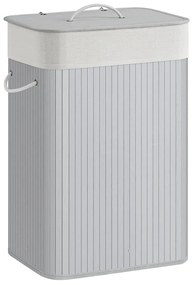 Koš na prádlo Luxo 72 l šedý/bambus