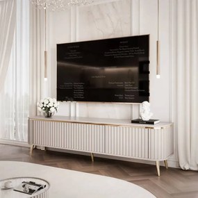 TV stolík ROMANIA na nohách 165 cm drážkovaný kašmír