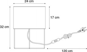 Moderná stolná lampa ružová so zlatom - Rosalina