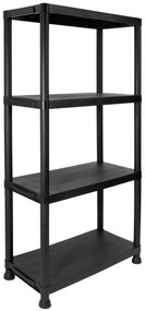 JAKS ČIERNY PLASTOVÝ REGÁL 4 POLICE IRVING 131X61X31CM