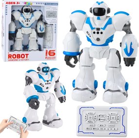 LEAN Toys Interaktívny RC robot diaľkovo ovládaný, 16 funkcií, svetlá, zvuky, modrý
