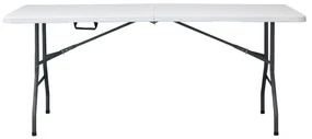 Autronic Záhradný stôl, kov, plast, biela, AZ-K1002 WT