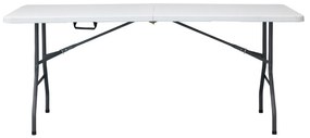 Autronic Záhradný stôl, kov, plast, biela, AZ-K1002 WT