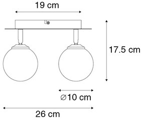 Bodové svetlo zlaté 2-žiarovkové nastaviteľné s dymovým sklom - Atény