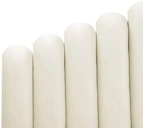 Beliani Vodná posteľ Zamat VINCENNES 160 x 200 cm Krémová biela manželská