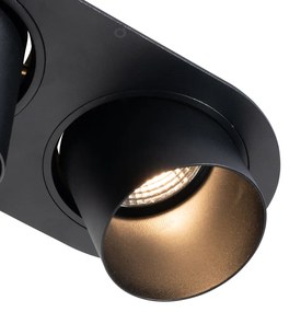 Sada 6 zapustených bodových svetiel čierna GU10 70 mm naklápateľné 2-svetelné - Installa