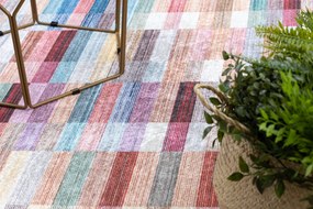 ANDRE 2295 umývací koberec Pruhy protišmykový - ružová / modrý Veľkosť: 80x150 cm
