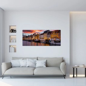 Obraz - Nyhavn, Kodaň (120x50 cm)