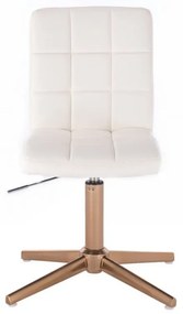 LuxuryForm DESIGN Stolička TOLEDO na zlatom kríži - biela