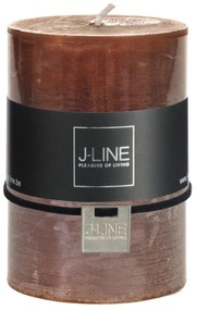 Rustikálna stĺpová sviečka v hnedom farebnom prevedení 39 hodín/ 7x7x10 cm Jolipa 42305