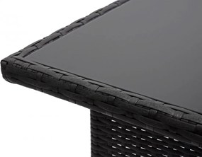 Polyratanový jedálenský stôl HWC-G16, 112x60cm - čierny