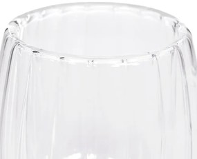 Sada dvoch šálok CEMBRA GROOVE s dvojitým dnom, priesvitné 888149 250 ml (2 ks)
