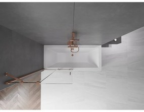 Mexen Velar, 2-krídlová posuvná vaňová zástena 90 x 150 cm, 8mm číre sklo, medená matná, 896-090-000-01-65