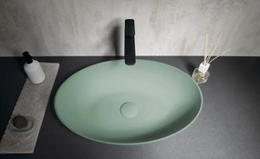 Sapho Sapho, FORMIGO betónové umývadlo na dosku, 60x40cm, zelená matná, FG223