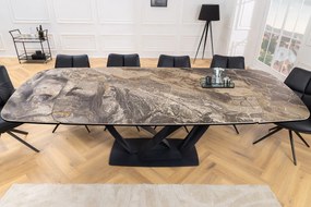 Luxusný rozkladací jedálenský stôl ILINOIS 180-220-260 cm – v taupe mramorovom dekore