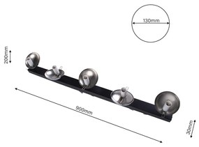 Stropné svietidlo Sfera, 5x biele sklenené tienidlo, b/ch