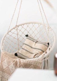 Bluegarden Bluegarden, závesné kreslo 62x62 cm - bocianie hniezdo, sivá - biela, OGR-02112