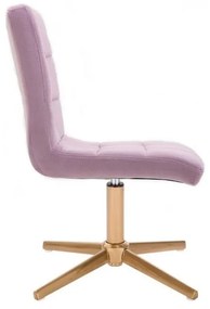 LuxuryForm DESIGN Stolička TOLEDO VELUR na zlatom kríži - levanduľa