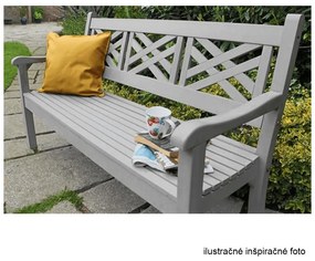 Tempo Kondela Drevená záhradná lavička, sivá, 150 cm, FABLA