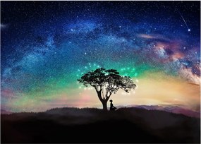 Sklenený obraz - Odpočinok pod hviezdami (70x50 cm)