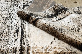 Moderný koberec DE LUXE 634 Rám vintage - Štrukturálny sivá / zlato Veľkosť: 140x190 cm