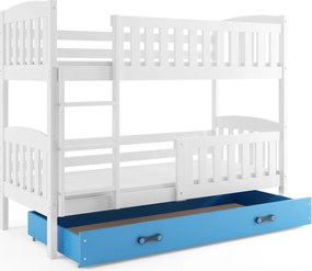 Poschodová posteľ KUBO 200x90 | biela - modrá