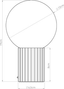 Stolná lampa Halo, 1x biele sklenené tienidlo, bo