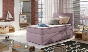 NABBI Rodrigo 90 P čalúnená jednolôžková posteľ s úložným priestorom fialová