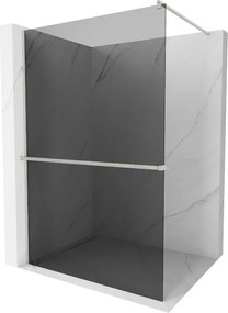Mexen Kioto+, sprchová zástena Walk-In s poličkou a vešiakom 80 x 200 cm, 8mm šedé sklo, brúsená oceľ profil, 800-080-121-97-40