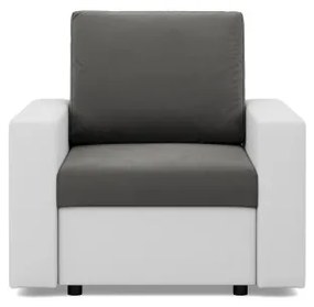 Kreslo LUNA popolové / biele