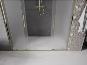Mexen Velar L Duo, posuvné sprchové dvere do otvoru 200 cm, 8mm sklo námraza, zlatá lesklá, 871-200-003-32-50