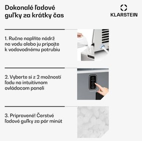 Klarstein Bullet Ice výrobník ľadu, 15 kg ľadu denne, Bullet & drvený ľad, Nehrdzavejúca oceľ