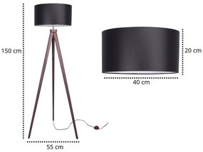 Stojacia lampa Indigo, 1x textilné tienidlo (výber zo 7 farieb), (výber z 5 farieb konštrukcie)