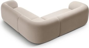 Béžová zamatová rohová pohovka Kate – Micadoni