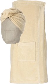 XXXLutz SADA OSUŠKY A TURBANU, svetlohnedá Vossen - Kúpeľňový textil - 003355070501