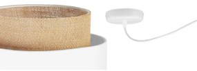 Závesné svietidlo Boho Spider, 1x jutové/biele textilné tienidlo