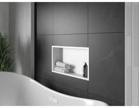 Mexen X-Wall-R, polička na zapustenie na obklad s golierom 60 x 30 cm, biela, 1920603010