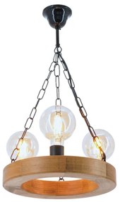 Luster na reťazi IOS 3xE27/60W/230V pr. 30 cm buk
