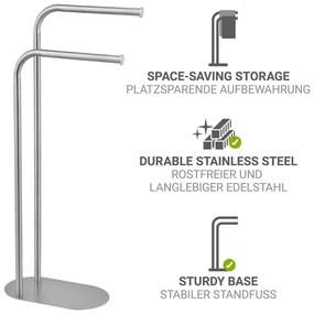 Stojan na uteráky z nehrdzavejúcej ocele v matne striebornej farbe Levante – Wenko