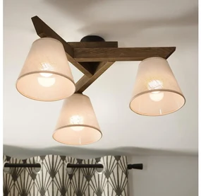 Brilagi - LED  Prisadený luster ANTHONY 3xE14/40W/230V dub orech/béžová BG1452