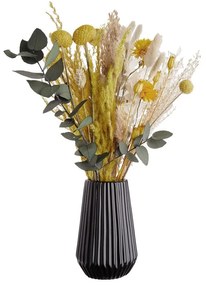 Butlers RIFFLE Váza 13,5 cm - čierna
