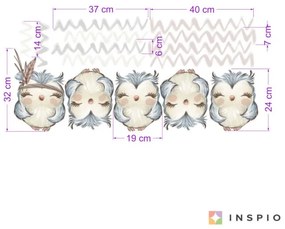 Nálepky na stenu - Sovičky v prírodných farbách