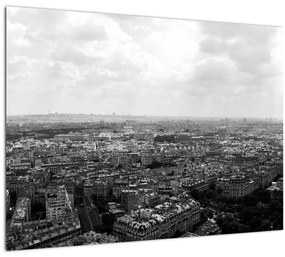 Sklenený obraz - Strechy domov v Paríži (70x50 cm)